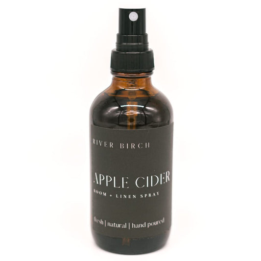 River Birch Apple Cider Scented Linen and Room Spray | Home Fragrance | 4 oz Glass Amber Bottle | Luxury Signature Scent | Handmade in Texas