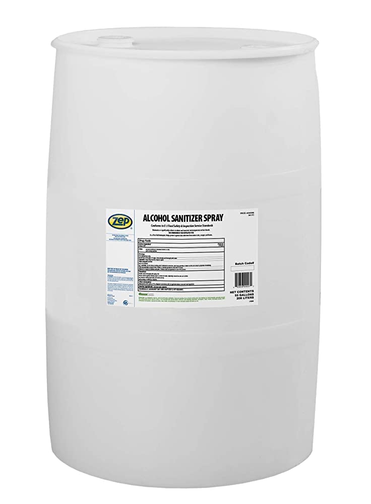Zep Alcohol Hand Sanitizer Liquid Refill - 55 Gallon (1 Unit) 90085-70% Ethanol-Based, Non-Foaming for Dispensers, Manufactured in the USA