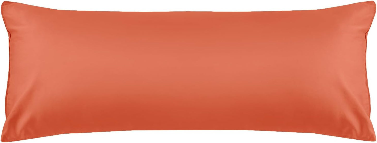 Warmstar Cotton Body Pillow Cover 1 Pack, 600 Thread Count Body Pillow case 20"x54", Long Body Pillow Case Cover Soft Breathable with Envelope Closure,Orange