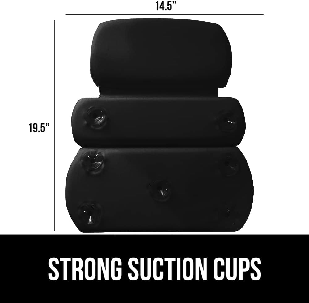 GORILLA GRIP Bath Pillow for Tub, Improved Suction Cups, Luxury Bathtub Pillows, Headrest for Neck and Back Support, Relaxing Home Spa, Hot Tubs and Bathroom Essentials, Gifts for Women, 3 Panel Black