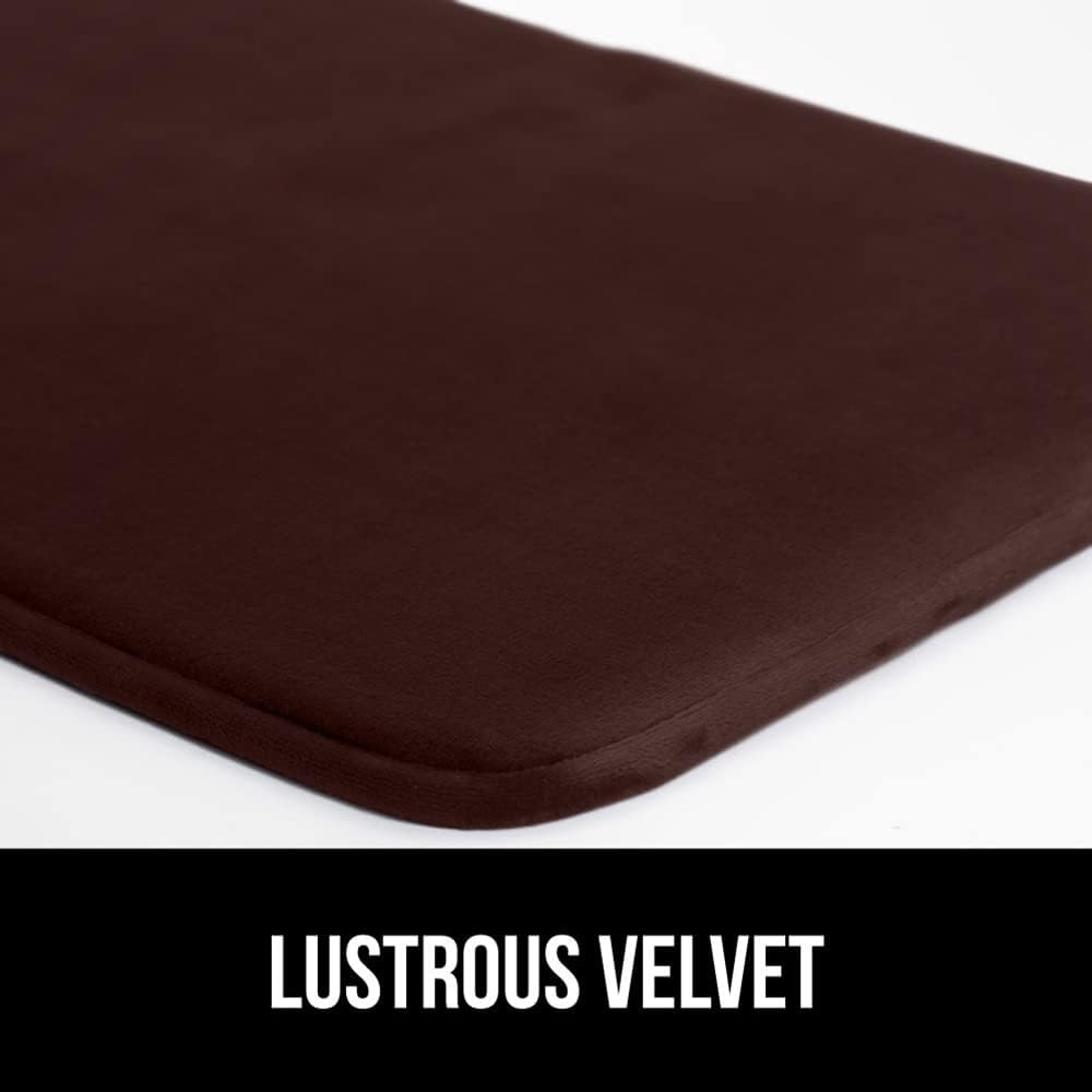 GORILLA GRIP Memory Foam Bath Mat, Soft Absorbent Velvet Bathroom Mats, Durable Dots on Underside, Machine Washable Bathmat, Carpet Rug Room Decor for Shower Tub Floor RV, 36x24 Rugs, Brown