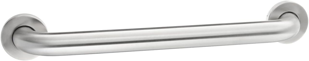 Amazon Basics Bathroom Handicap Safety Grab Bar, 18 Inch Length, 1.5 Inch Diameter, Holds up to 500LBs, ADA Compliant, Stainless Steel