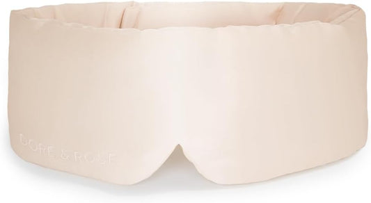 Dore & Rose Deep Sleep Mask Light Blocking, 23 Momme Mulberry Silk Eye Mask, Ultra Soft, Adjustable - Travel Sleeping Mask for Men & Women - Champagne