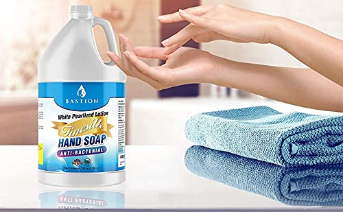 Antibacterial Finesilk White Pearlized Lotion Liquid Hand Soap: Bulk Refill Jug. PH Balanced Ultra-Strength. Made In USA (Finesilk, Gallon)