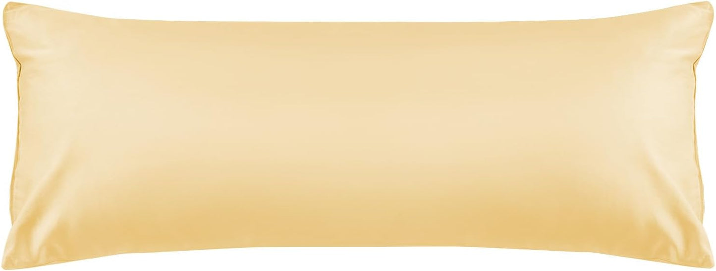 Warmstar Cotton Body Pillow Cover 1 Pack, 600 Thread Count Body Pillow case 20"x54", Long Body Pillow Case Cover Soft Breathable with Envelope Closure,Mustard Yellow