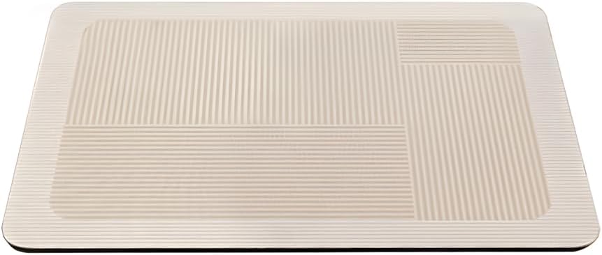 Beige Striped Diatomite Bath Rug – Quick Dry Super Absorbent Diatomite Stone Shower Mat – Ultra Thin Non-Slip Rubber Bath Mats for Bathroom Floor, Stylish & Durable Home Décor (30×20 inch)