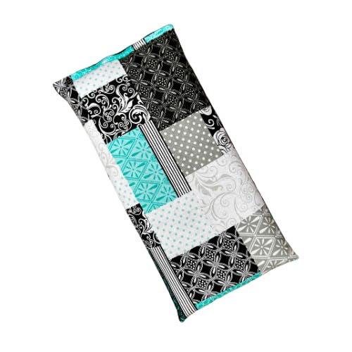 Large Microwave Heating Pad with Flax Seed, Scented or Unscented, Good For Back Pain or Cramps, Moist Heat Therapy or Ice Pack, Microwavable Bean Bag, 6" x 12" (Patchwork, Lavender & Chamomile)