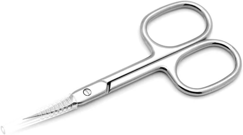 Facial Hair Small Grooming Scissors，Stainless Steel Multi-functional bending scissors，For Pruning Men Women - Eyebrow, Nose Hair, Mustache, Beard, Eyelashes, Ear
