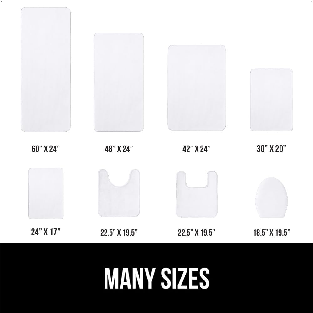 GORILLA GRIP Thick Memory Foam Bath Rugs, Soft Absorbent Velvet Bathroom Mats, Durable Dots on Underside, Machine Washable Bathmat, Carpet Rug Room Decor for Shower Floor, 60x24 Mat, White