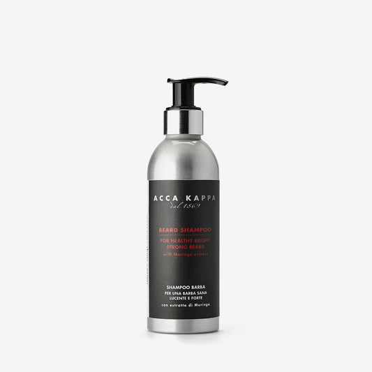 Acca Kappa Barber Shop Collection Beard Shampoo – Purifying Daily Cleanser with Moringa and Argan Oil