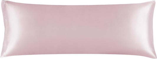 BEDELITE Satin Body Pillow Cover, Super Soft and Cooling Body Pillow Pillowcase for Hair and Skin, Breathable Silky Full Long Pillowcase Cover(20"x54", Lotus Pink)
