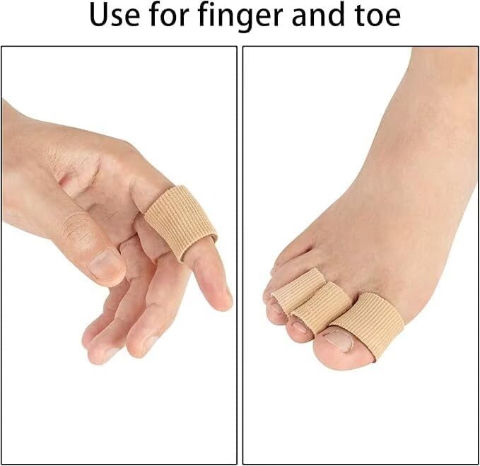 Toe Sleeve Protectors Toe Cushion Tube Soft Gel Corn Pads Protectors, 42PCS Toe Spacers for Bunion, Hammer Toe, Cushions Corns, Blisters, Calluses on Toes, Fingers, Feet, YEAJOIN (5 Size)