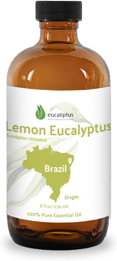 Lemon Eucalyptus Oil by Eucaliptus from Brazil - Essence of Lemon Eucalyptus (8 oz)