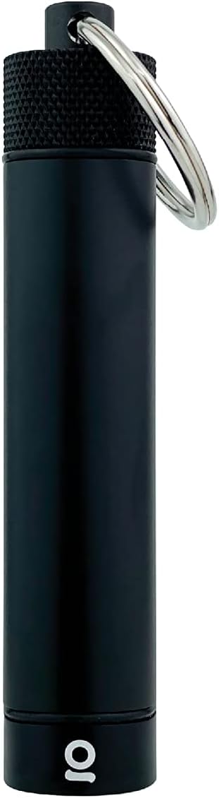 ONGROK Premium Storage Tube, Keychain, Pocket-Sized, Airtight, Aluminum Metal Holder and Case (Black)