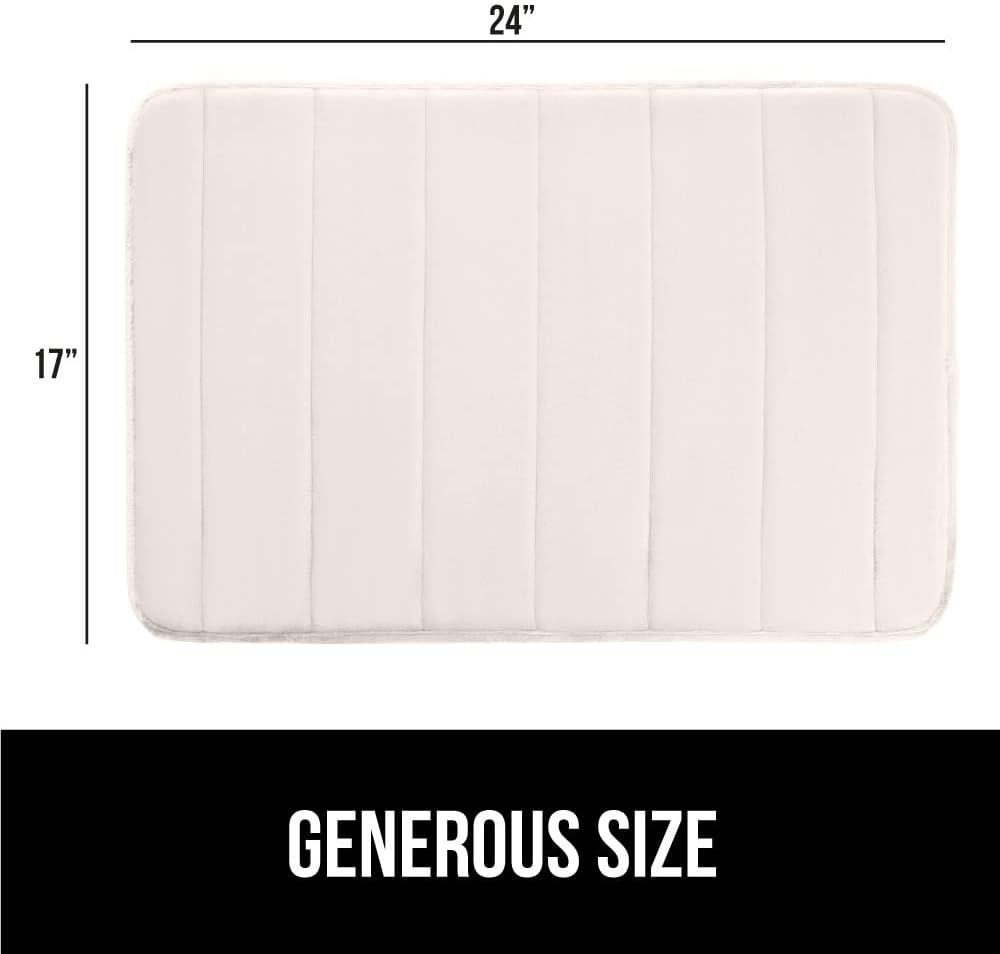 GORILLA GRIP Memory Foam Bath Mat, Soft Absorbent US Designed Bathroom Rug, Gripping Dots Machine Washable Bathmat, Cushioned Floor Mats, Shower Sink Rugs Room Décor Accessories, 24x17 Cream