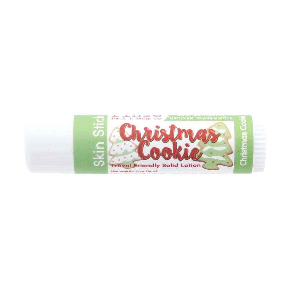 Rinse Bath & Body Christmas Cookie Solid Lotion Stick - Natural Lotion w/Shea and Cocoa Butter | No Mess Travel Lotion w/Beeswax, Apricot & Refined Avocado Oil | Vegan | Handmade |.5oz