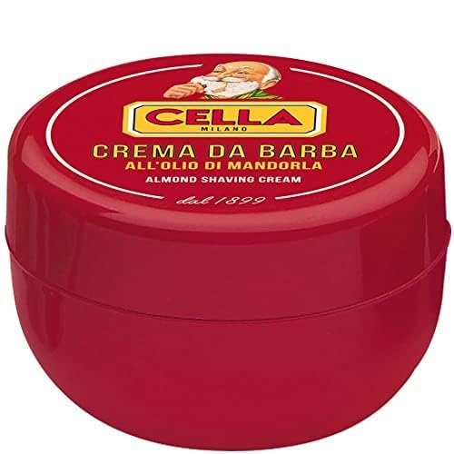 Cella Milano Classic Italian Almond Shaving Cream – Premium Tallow-Based Wet Shave Cream/Soap for Men - Rich Moisturizing Lather - A favorite of European Barbershops for 125 Years (5.2 oz / 150g)