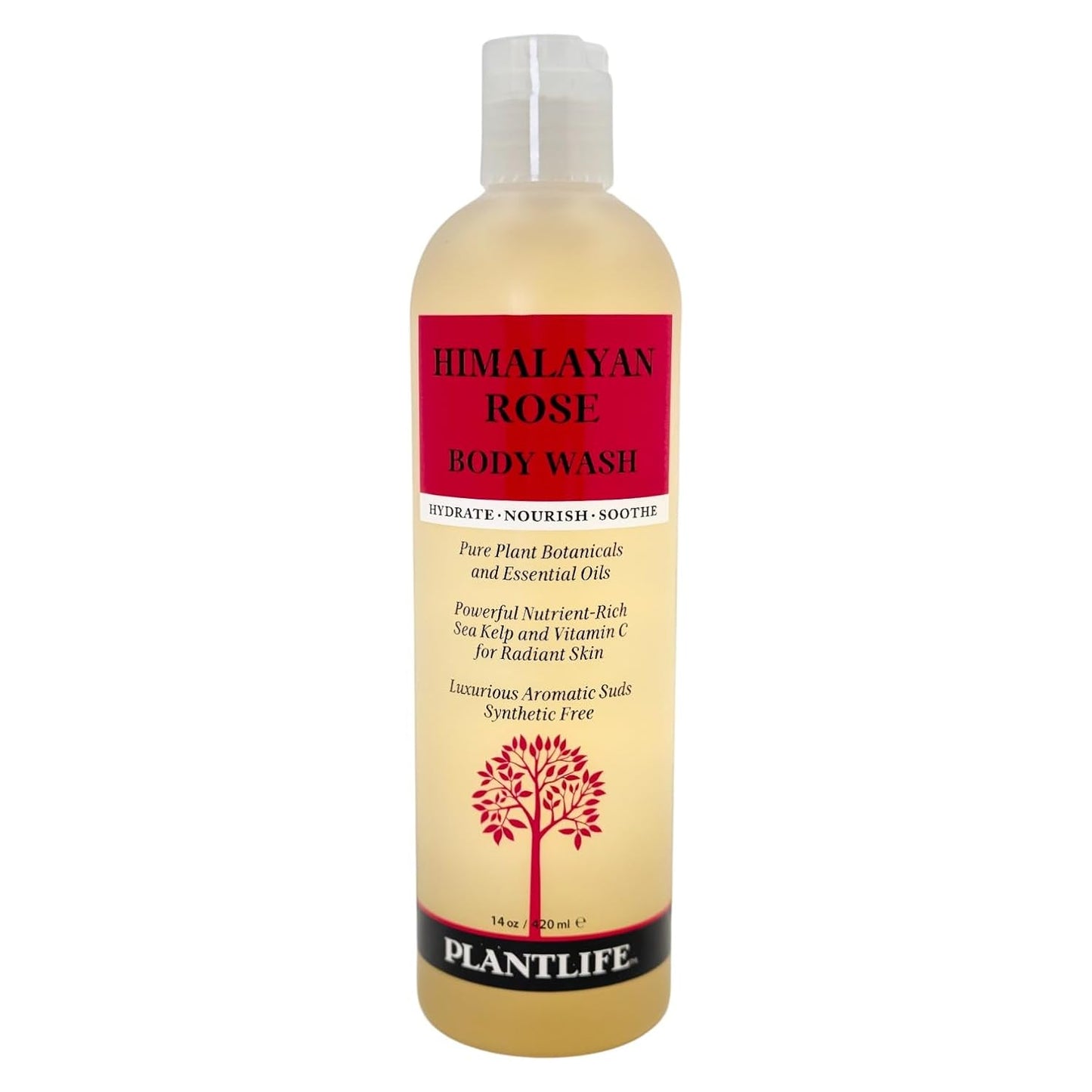 Plantlife Himalayan Rose Body Wash - GMO and Gluten Free Gentle and Moisturizing Body Wash That Contains Only Ingredients Straight from Nature - Manufactured in the USA 14 oz