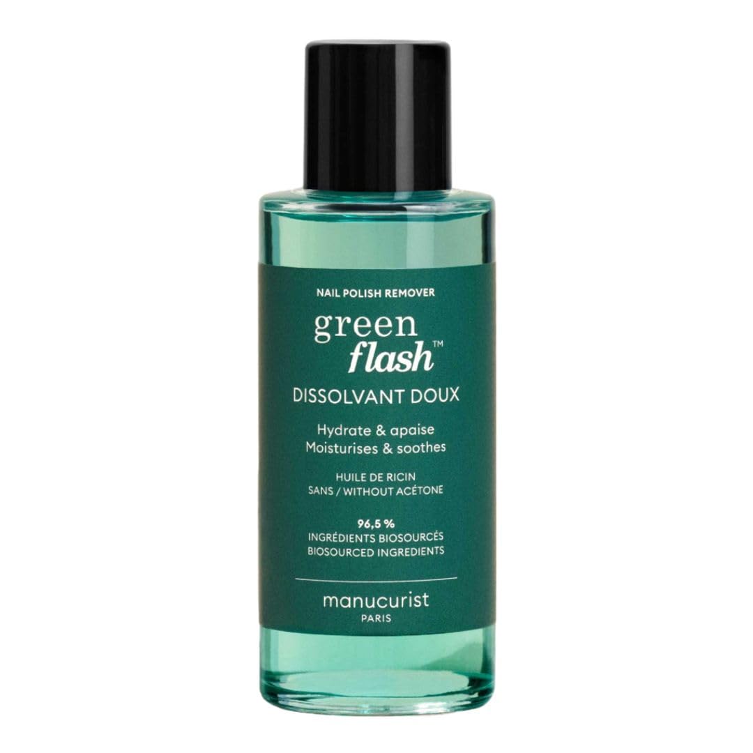 Manucurist - Green Flash Gel Nail Polish Remover - Effective Plant-Based - Acetone-Free - Floral Scent - 3.38 fl oz