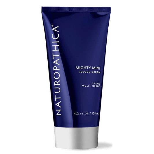 Naturopathica Mighty Mint Rescue Cream, Moisturizing Body Lotion with Peppermint & Menthol to Cool & Revive Skin, Soothing Relief for Sore Muscles, 4.2 fl oz