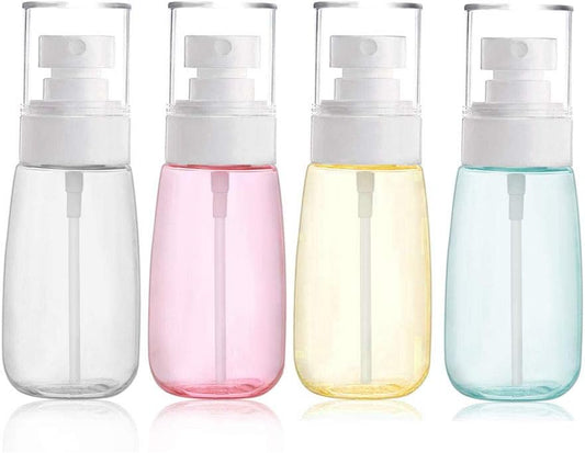Refillable Cosmetic Spray Bottles for Fine Mist Plastic Empty Clear Refillable Travel Container Essences Rose Water Mister (2 Ounce,60ML)