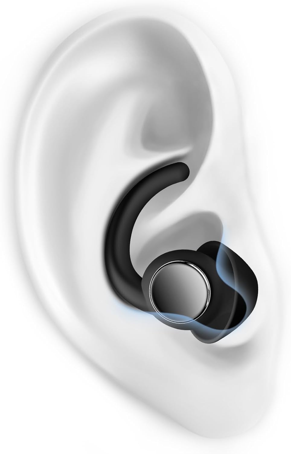 Ear Plugs for Sleeping - Noise Reduction Soft Silicone Earplugs, 2 Pairs Reusable Hearing Protection Earplugs for Noise Sensitivity, Sleep,Snore,Travel,Sound Reduction Noise Cancelling -(Black-Silver)