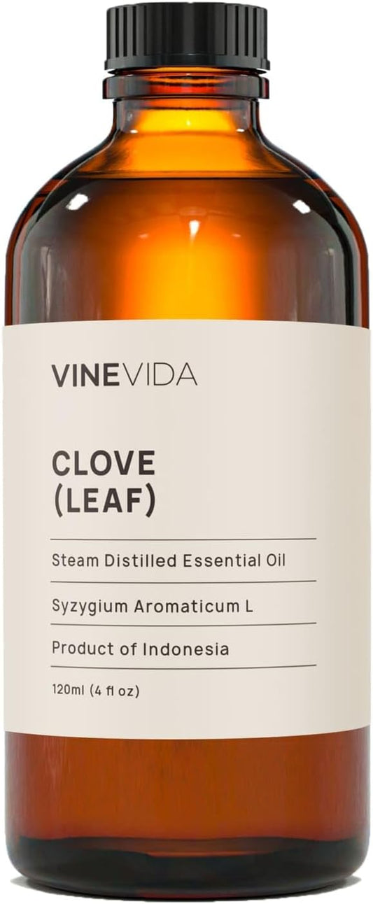 VINEVIDA Clove Essential Oil 4 oz - Undiluted, Clove Candle Oil Scent for DIY Candlemaking & Soap Making (Safe for Skin)