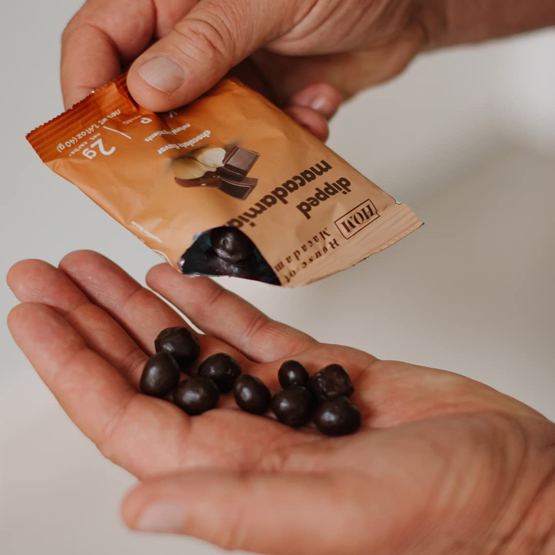 House of Macadamias Premium Dipped Macadamia Nuts, Chocolate, Plant Based, Keto, Low Carb, Vegan, Paleo, Sugar Free, Dairy Free, Gluten-Free, Preservative Free, 12 x 1.41oz