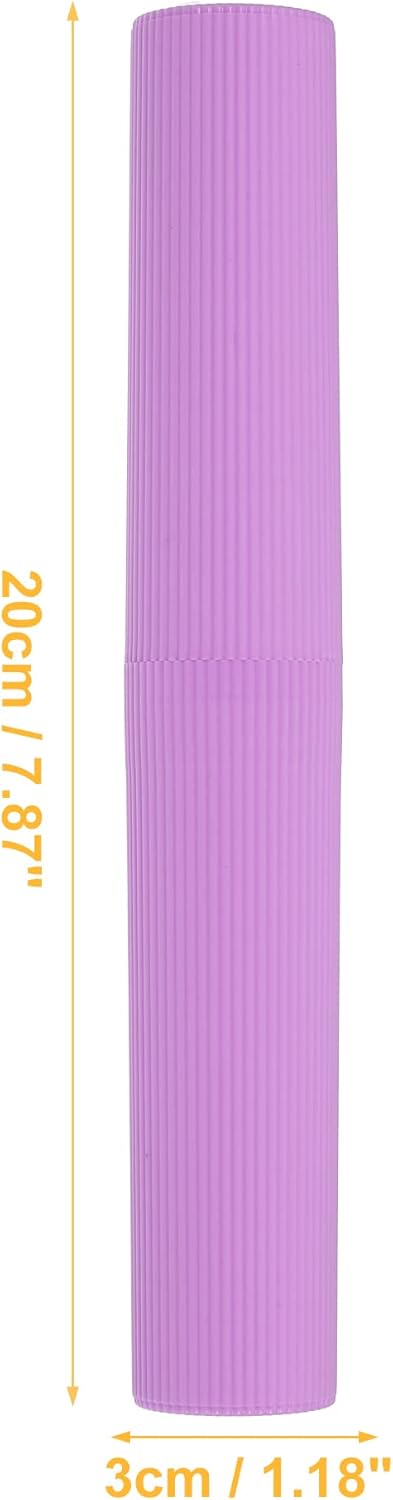 VOCOSTE 1 Pcs, Vertical Stripe Toothbrush Case, Plastic, Traveling Toothbrush Holders Case, Travel Business, Purple, 7.87"x1.18"
