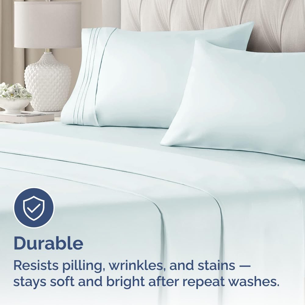 Queen Pillow Cases Set of 2 - Ultra Soft Hotel Quality Pillowcase Covers - Comfy, Cozy & Wrinkle Free - Shrinkage, Stain & Fade Resistant - Machine Washable Pillow Protectors - 2 Piece Set - Ice Blue