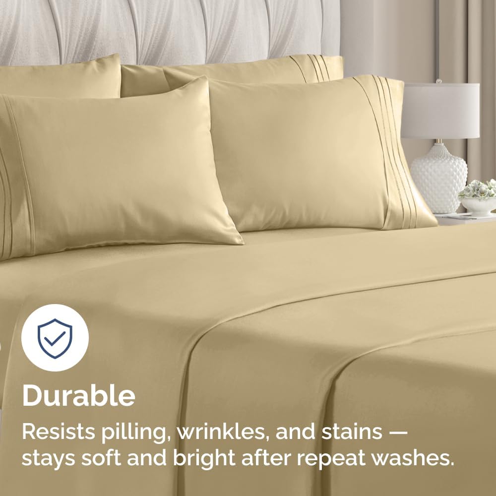 Standard Pillow Cases Set of 10 - Ultra Soft Hotel Quality Pillowcase Covers - Comfy, Cozy & Wrinkle Free - Shrink, Stain and Fade Resistant - Machine Washable Pillow Protectors - 10 Pcs Set - Beige