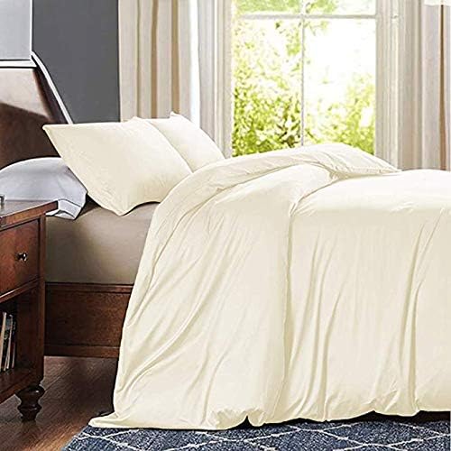 JUWENIN,Luxury Satin Pillowcase with Zipper (Silky Satin Pillow Case for Hair) Set of 2 (Queen, Beige)