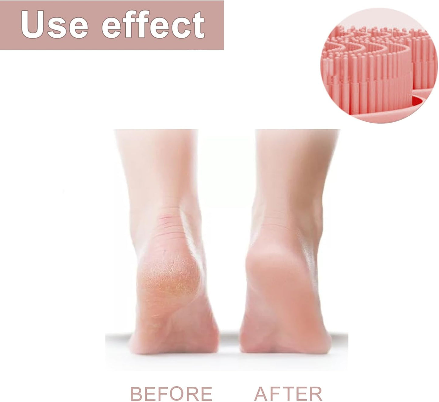 Foot Scrubber in Shower,Shower Foot Scrubber Mat,Silicone Body Scrubber with Suction Cups,Bath Feet Scrub Mat with Storage Hook(Pink)