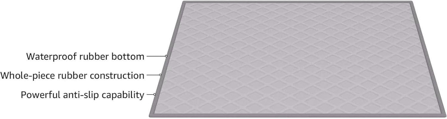 AMOAMI Ultra Thin Bathroom Rugs, Rubber Backed Bath Mats for Bathroom Non Slip, Absorbent Bathroom Mat for Floor, Shower, Sink(16"x24", Grey)