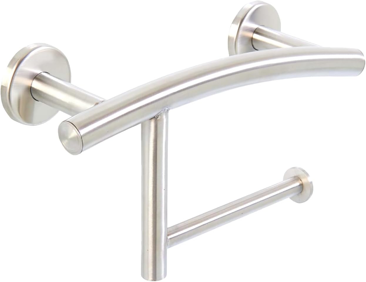 Grab Bar Mega Roll Toilet Paper Holder | ADA Compliant Shower Bar Made of 304 Stainless Steel | Grab Bars for Bathtubs and Showers (Brushed Nickel)