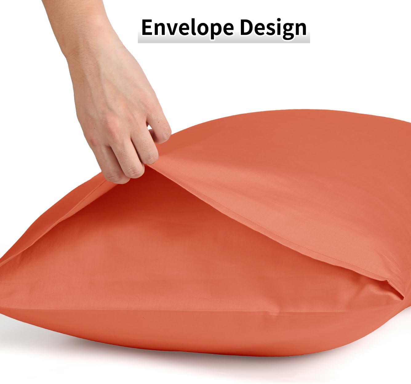 Warmstar Cotton Pillow Cases King Size Set of 2, 600 Thread Count Pillowcases 20x36 Inches, Soft Long Staple Cotton Pillowcases Breathable with Envelope Closure,Orange