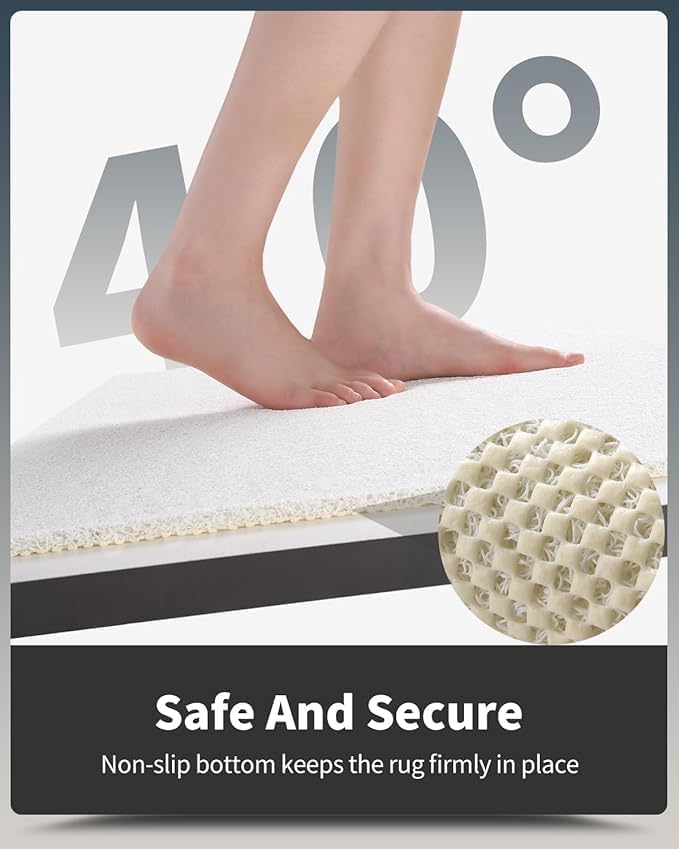 Non-Slip Bathtub Mat, 16x 24 Inch, Shower Mats for Bath Tub, PVC Loofah Bathroom Mats for Wet Areas, Quick Drying