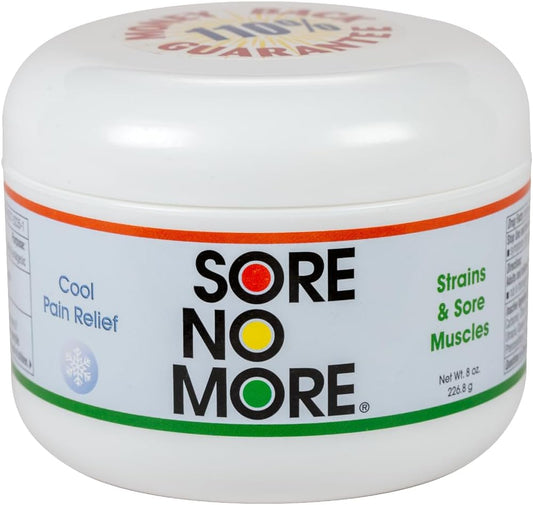 Sore No More Cool Relieving Gel for Aches & Pains in Muscles & Joints associated with Strains, Bruises & Sprains | Absorbs Quickly with a Refreshing Lemon Aroma | 8 oz Jar