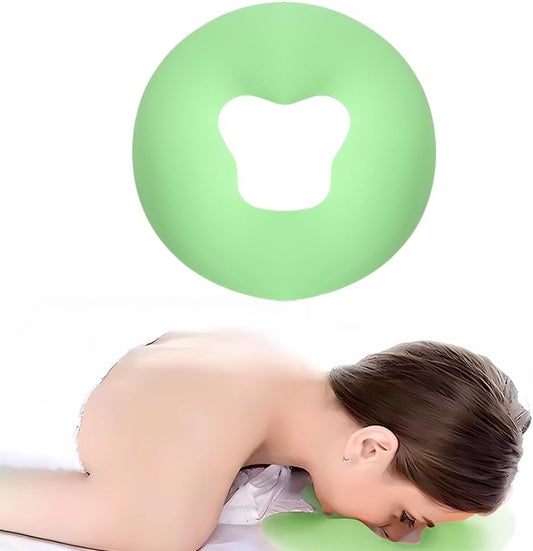 Silicone Face Massage Pillow,SPA Beauty Face Relax Headrest,Salon Skin Care Soft Overlay Travel Head Support,Green