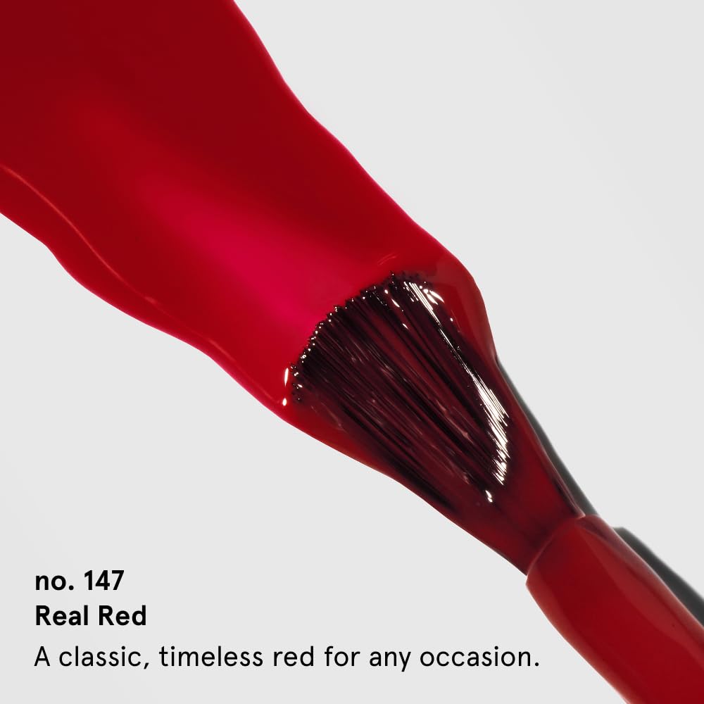 gitti Plant-based Nail Polish I Non-Toxic, 30-Free, Based On Natural Origin Ingredients, Cruelty-Free, Vegan, High Performance Colors, Glossy Finish, Shade no. 147 Real Red (0.5 fl oz)