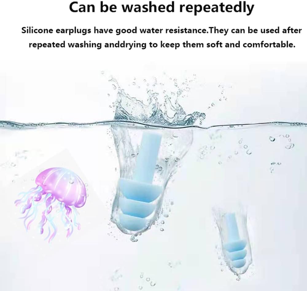 Ear Plugs, Reusable Earplugs for Sleeping Noise Cancelling – Super Soft, Silicone Ear Plug for Sleeping 8 Pairs, Swimming, Snoring, Concerts, Work, Noisy Places