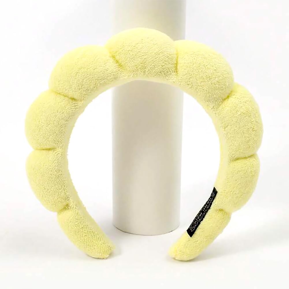 Spa Headbands for Face Washing & Makeup Removal - Terry Cloth Puffy Headbands for Mask Skin Treatment
