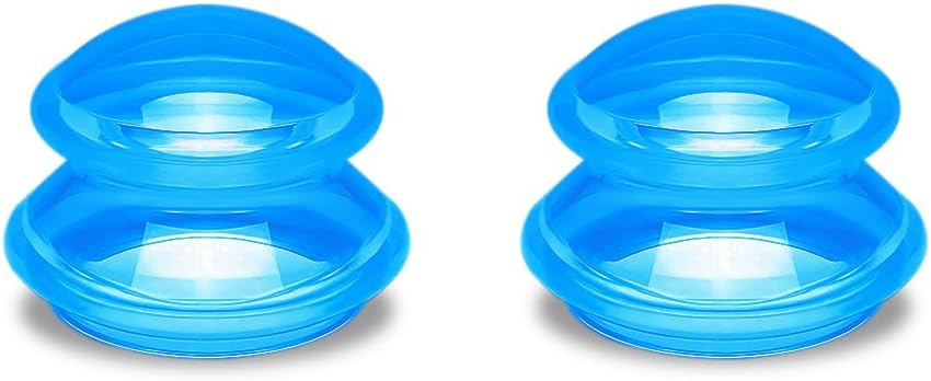 Silicone Cupping kit for Massage Therapy, Professionally Massage Cup for Body Sculpt Cup (Blue, S*2 Cups)