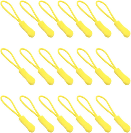 Ruidee 50 Pieces Zipper Pulls Zipper Tabs Zipper Pull Cord Extender Replacement Zipper Pulls for Backpacks, Jackets, Luggage, Purses, Handbags（Yellow）