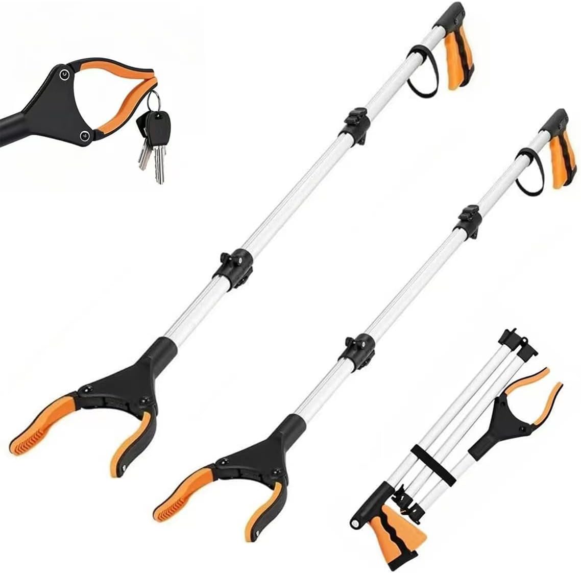 2-Pack Extra Long Grabber Reacher Tool, 43" Reacher Grabber Pickup Tool with Magnetic Tip, Trash Picker for Elderly Grab It Reaching Tool, Garbage Picker Upper, Litter Pick Up Grab