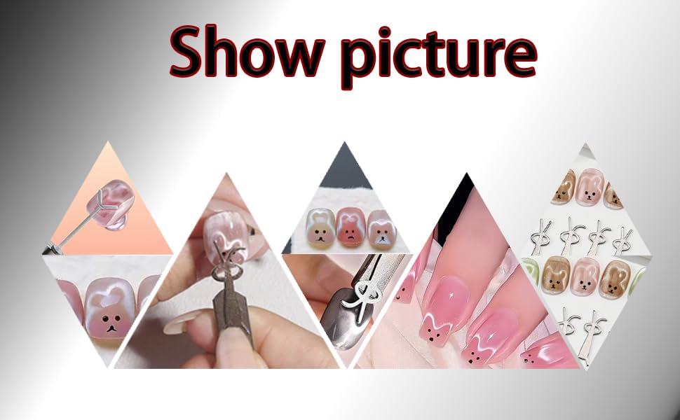 cat eye magnet,nail magnets for nail art,cat eye magnets,DIY manicure kit with Y-shaped guide rod, nail iron suitable for home and salon use (9 pieces)