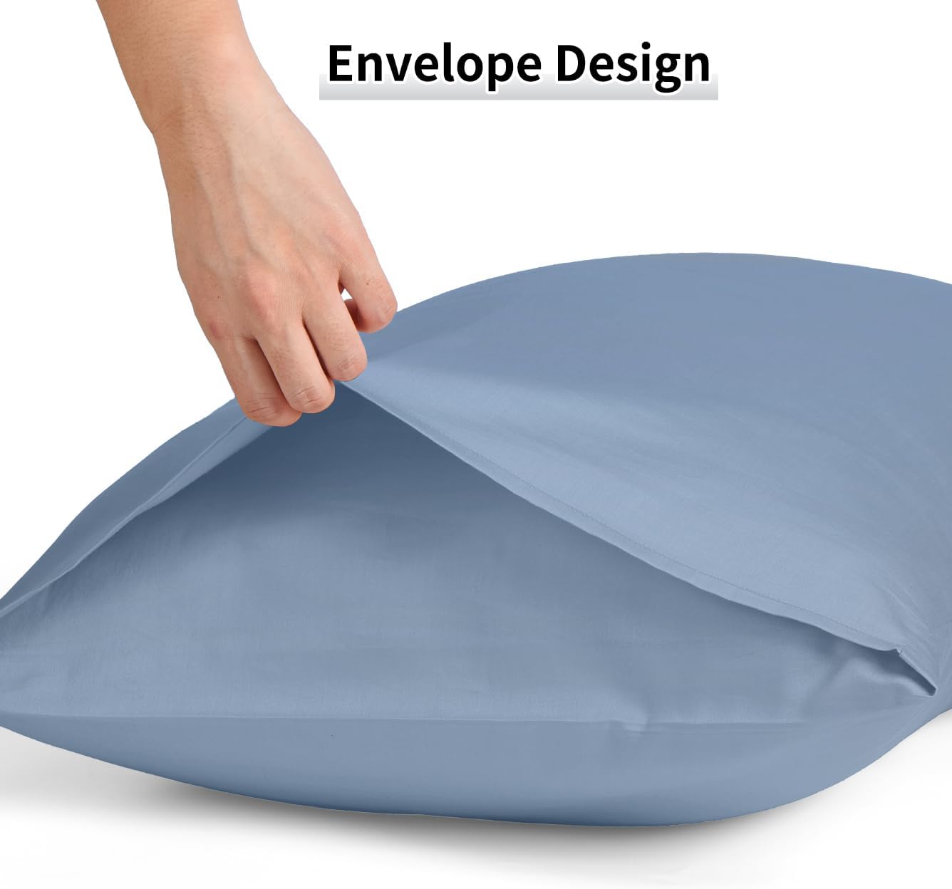 Warmstar Cotton Body Pillow Cover 1 Pack, 600 Thread Count Body Pillow case 20"x54", Long Body Pillow Case Cover Soft Breathable with Envelope Closure,Denim Blue