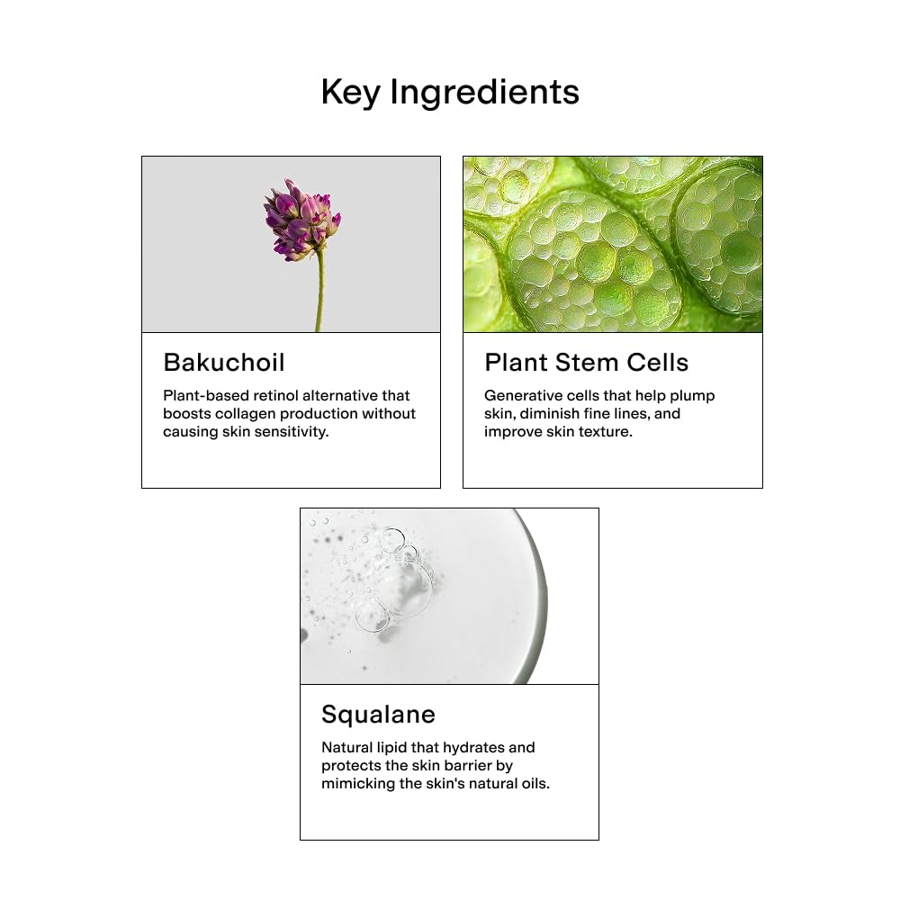 CLEARSTEM - HYDRAGLOW Stem Cell Moisturizer - Bakuchiol + Squalene - Youthful Skin Face Moisturizer - All Skin Types - Facial Skin Care Products - Gluten Free, Cruelty Free - 2 fl oz / 60ml