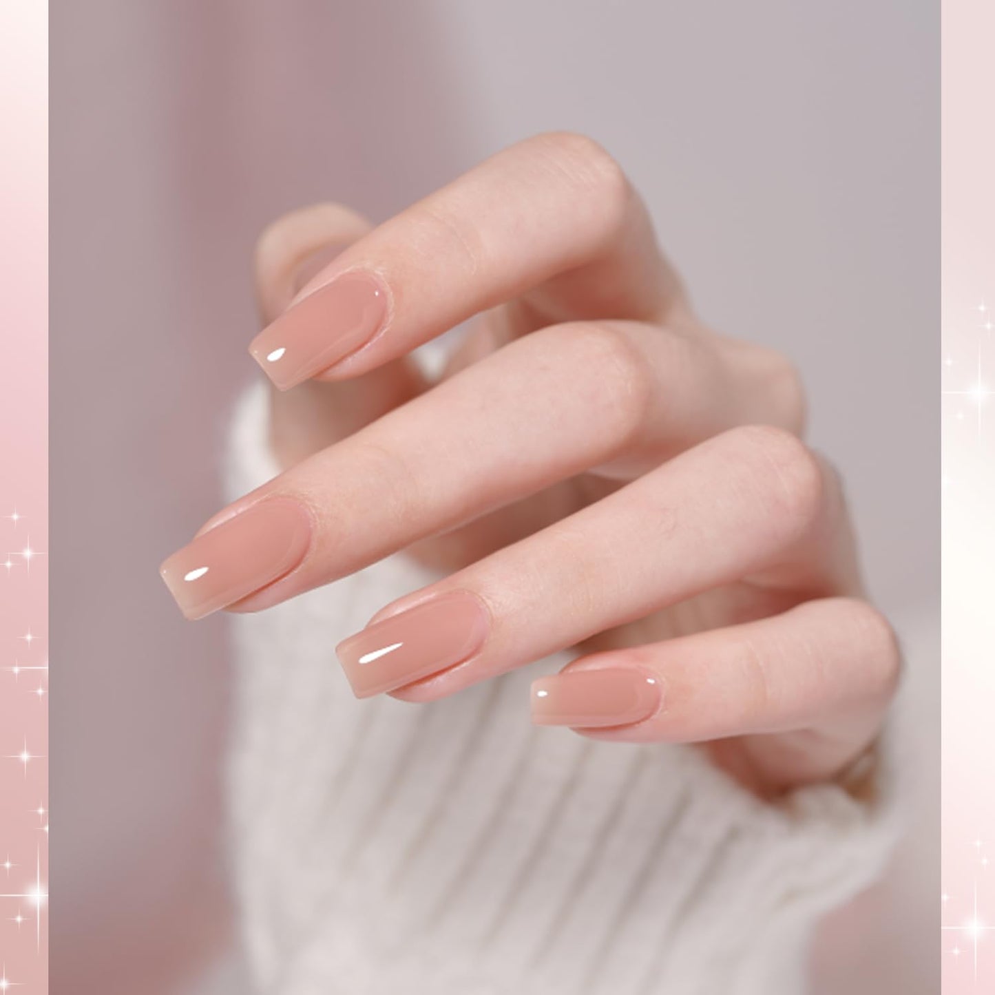 GAOY Nude Jelly Gel Nail Polish of 6 Transparent Pink Brown Shimmer Colors Sheer Gel Polish Kit for Salon Manicure and Nail Art DIY at Home