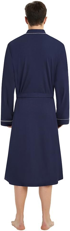 U2SKIIN Mens 100% Cotton Robe Lightweight Knit Bathrobe
